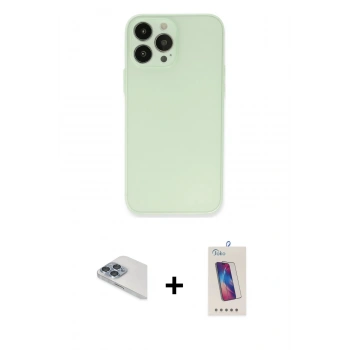 MARSİLYAN™- iPhone 13 Pro Max Kılıf Atlas Minimal Prime - Siyah Joko 5D Cam + Pers Alüminyum Kamera Lens - SABE