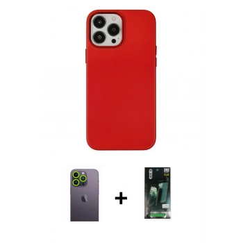 MARSİLYAN™- iPhone 13 Pro Max Kılıf Çekirdek Çizgi - Şeffaf 360 Full Body Arka Koruyucu + Neon Fosforlu Kamera Lens - YL