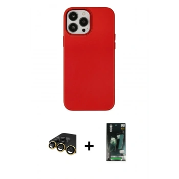 MARSİLYAN™- iPhone 13 Pro Max Kılıf Çekirdek Çizgi - Şeffaf 360 Full Body Arka Koruyucu + Raze Metal Kamera Lens - GD