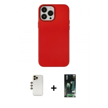 MARSİLYAN™- iPhone 13 Pro Max Kılıf Çekirdek Çizgi - Şeffaf 360 Full Body Arka Koruyucu + Shine Kamera Lens - GD