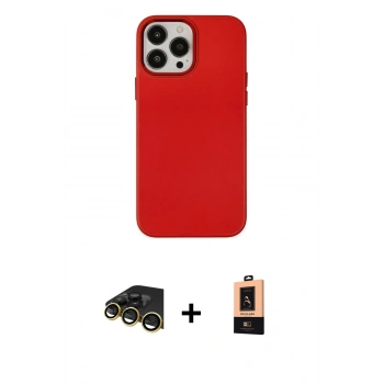 MARSİLYAN™- iPhone 13 Pro Max Kılıf Çekirdek Çizgi - Şeffaf Maxco Cam Ekran Koruyucu + Raze Metal Kamera Lens - GD