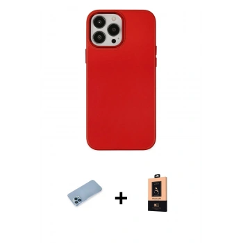 MARSİLYAN™- iPhone 13 Pro Max Kılıf Çekirdek Çizgi - Şeffaf Maxco Cam Ekran Koruyucu + Shine Kamera Lens Koruma Cam - MI