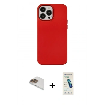 MARSİLYAN™- iPhone 13 Pro Max Kılıf Çekirdek Çizgi - Şeffaf Pasifik Cam Ekran Koruyucu + Pers Alüminyum Kamera Lens - GD