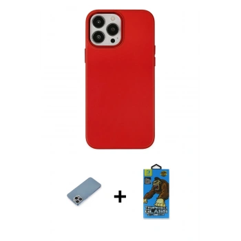 MARSİLYAN™- iPhone 13 Pro Max Kılıf Çekirdek Çizgi - Siyah 18D Cam Ekran Koruyucu + Shine Kamera Lens Koruma Cam - GI