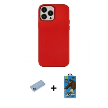 MARSİLYAN™- iPhone 13 Pro Max Kılıf Çekirdek Çizgi - Siyah 18D Cam Ekran Koruyucu + Shine Kamera Lens Koruma Cam - MI