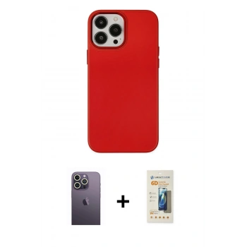 MARSİLYAN™- iPhone 13 Pro Max Kılıf Çekirdek Çizgi - Siyah 6D Mat Seramik Hayalet Nano Ekran Koruyucu + Neon Fosforlu Kamera Lens - BZ