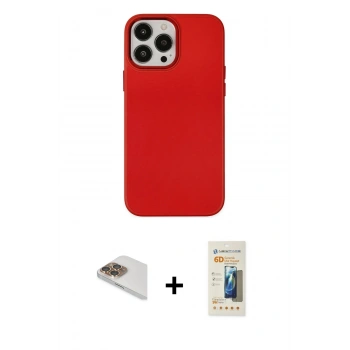 MARSİLYAN™- iPhone 13 Pro Max Kılıf Çekirdek Çizgi - Siyah 6D Mat Seramik Hayalet Nano Ekran Koruyucu + Pers Alüminyum Kamera Lens - GD