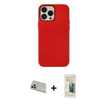 MARSİLYAN™- iPhone 13 Pro Max Kılıf Çekirdek Çizgi - Siyah 6D Mat Seramik Hayalet Nano Ekran Koruyucu + Rainbow Kamera Lens Koruma Cam - REGD