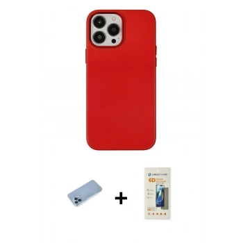 MARSİLYAN™- iPhone 13 Pro Max Kılıf Çekirdek Çizgi - Siyah 6D Mat Seramik Hayalet Nano Ekran Koruyucu + Shine Kamera Lens Koruma Cam - MI