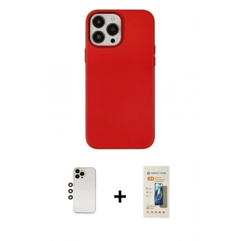 MARSİLYAN™- iPhone 13 Pro Max Kılıf Çekirdek Çizgi - Siyah 6D Mat Seramik Hayalet Nano Ekran Koruyucu + Shine Kamera Lens - GD