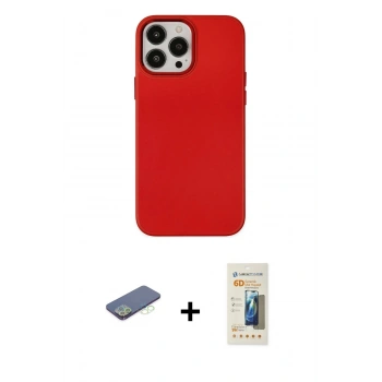 MARSİLYAN™- iPhone 13 Pro Max Kılıf Çekirdek Çizgi - Siyah 6D Mat Seramik Hayalet Nano Ekran Koruyucu + Renkli Kamera Lens Koruma Cam - YL