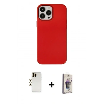 MARSİLYAN™- iPhone 13 Pro Max Kılıf Çekirdek Çizgi - Siyah Bilvis 3D Cam Ekran Koruyucu + Shine Kamera Lens - GD