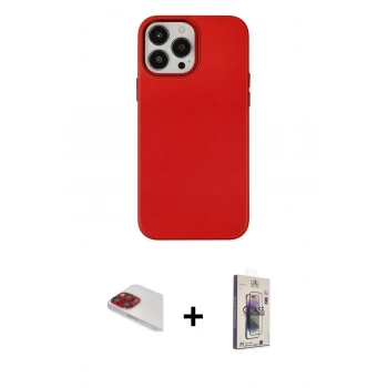MARSİLYAN™- iPhone 13 Pro Max Kılıf Çekirdek Çizgi - Siyah Bilvis 3D Cam Ekran Koruyucu + Pers Alüminyum Kamera Lens - KI