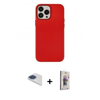 MARSİLYAN™- iPhone 13 Pro Max Kılıf Çekirdek Çizgi - Siyah Bilvis 3D Cam Ekran Koruyucu + Pers Alüminyum Kamera Lens - LT