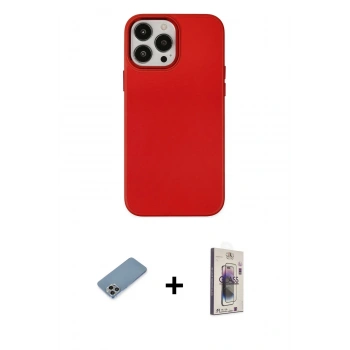 MARSİLYAN™- iPhone 13 Pro Max Kılıf Çekirdek Çizgi - Siyah Bilvis 3D Cam Ekran Koruyucu + Shine Kamera Lens Koruma Cam - GI