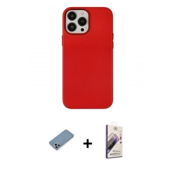 MARSİLYAN™- iPhone 13 Pro Max Kılıf Çekirdek Çizgi - Siyah Bilvis 3D Mat Cam Ekran Koruyucu + Shine Kamera Lens Koruma Cam - GI