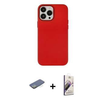 MARSİLYAN™- iPhone 13 Pro Max Kılıf Çekirdek Çizgi - Siyah Bilvis 3D Mat Cam Ekran Koruyucu + Renkli Kamera Lens Koruma Cam - YL