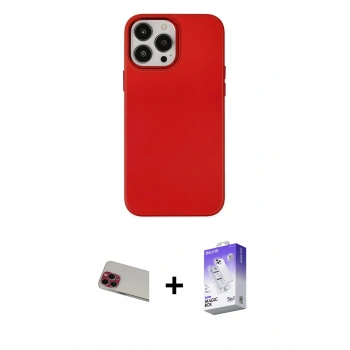 MARSİLYAN™- iPhone 13 Pro Max Kılıf Çekirdek Çizgi - Siyah Bilvis 5in1 3D Magic Cam Ekran Koruyucu + Rainbow Kamera Lens Koruma Cam - KI