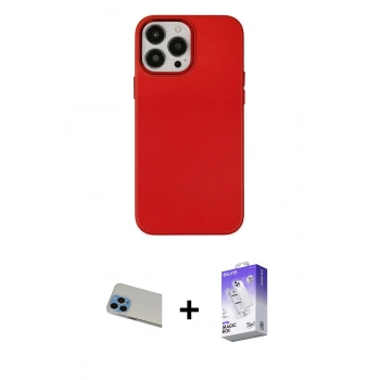 MARSİLYAN™- iPhone 13 Pro Max Kılıf Çekirdek Çizgi - Siyah Bilvis 5in1 3D Magic Cam Ekran Koruyucu + Rainbow Kamera Lens Koruma Cam - MI