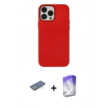 MARSİLYAN™- iPhone 13 Pro Max Kılıf Çekirdek Çizgi - Siyah Bilvis 5in1 3D Magic Cam Ekran Koruyucu + Renkli Kamera Lens Koruma Cam - YL