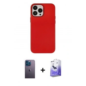 MARSİLYAN™- iPhone 13 Pro Max Kılıf Çekirdek Çizgi - Siyah Bilvis 5in1 5D Magic Hayalet Cam Ekran Koruyucu + Neon Fosforlu Kamera Lens - MI