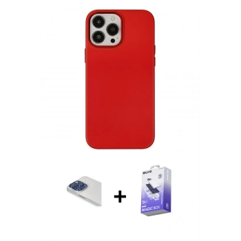 MARSİLYAN™- iPhone 13 Pro Max Kılıf Çekirdek Çizgi - Siyah Bilvis 5in1 5D Magic Hayalet Cam Ekran Koruyucu + Pers Alüminyum Kamera Lens - LT