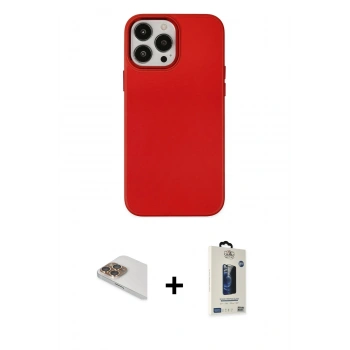 MARSİLYAN™- iPhone 13 Pro Max Kılıf Çekirdek Çizgi - Siyah Bilvis Hayalet Cam Ekran Koruyucu + Pers Alüminyum Kamera Lens - GD