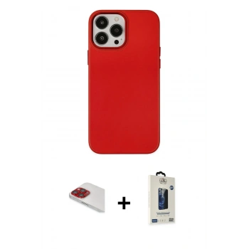 MARSİLYAN™- iPhone 13 Pro Max Kılıf Çekirdek Çizgi - Siyah Bilvis Hayalet Cam Ekran Koruyucu + Pers Alüminyum Kamera Lens - KI