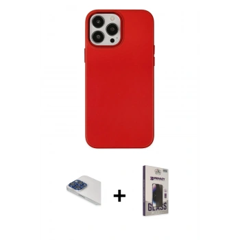 MARSİLYAN™- iPhone 13 Pro Max Kılıf Çekirdek Çizgi - Siyah Bilvis Hayalet Cam Ekran Koruyucu + Pers Alüminyum Kamera Lens - LT