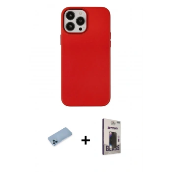 MARSİLYAN™- iPhone 13 Pro Max Kılıf Çekirdek Çizgi - Siyah Bilvis Hayalet Cam Ekran Koruyucu + Shine Kamera Lens Koruma Cam - MI