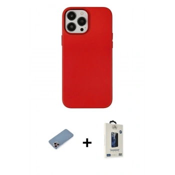 MARSİLYAN™- iPhone 13 Pro Max Kılıf Çekirdek Çizgi - Siyah Bilvis Hayalet Cam Ekran Koruyucu + Shine Kamera Lens Koruma Cam - PE