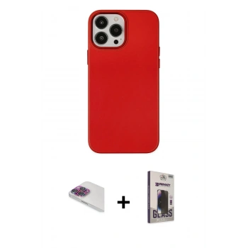 MARSİLYAN™- iPhone 13 Pro Max Kılıf Çekirdek Çizgi - Siyah Bilvis Hayalet Cam Ekran Koruyucu + Pers Alüminyum Kamera Lens - GI