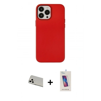 MARSİLYAN™- iPhone 13 Pro Max Kılıf Çekirdek Çizgi - Siyah Joko 5D Cam + Rainbow Kamera Lens Koruma Cam - BZ