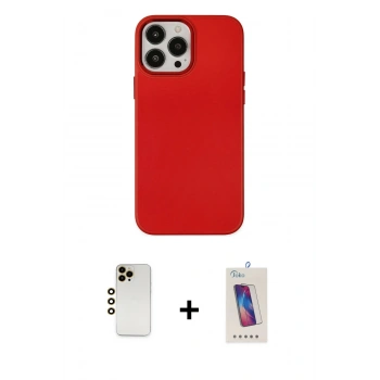 MARSİLYAN™- iPhone 13 Pro Max Kılıf Çekirdek Çizgi - Siyah Joko 5D Cam + Shine Kamera Lens - GD