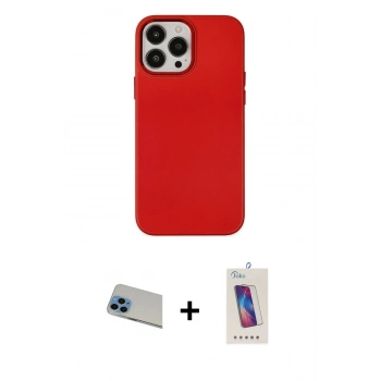 MARSİLYAN™- iPhone 13 Pro Max Kılıf Çekirdek Çizgi - Siyah Joko 5D Cam + Rainbow Kamera Lens Koruma Cam - MI