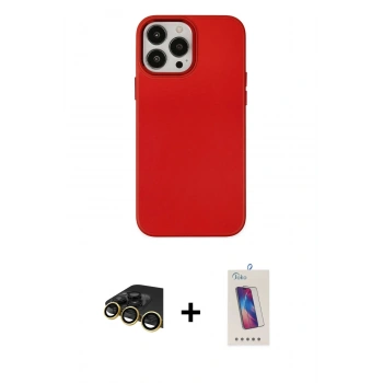 MARSİLYAN™- iPhone 13 Pro Max Kılıf Çekirdek Çizgi - Siyah Joko 5D Cam + Raze Metal Kamera Lens - GD