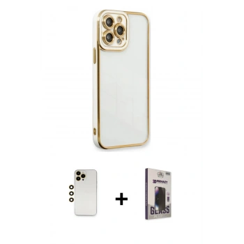 MARSİLYAN™- iPhone 13 Pro Max Kılıf Çekirdek Klasik Serisi - Siyah Bilvis Hayalet Cam Ekran Koruyucu + Shine Kamera Lens - GD
