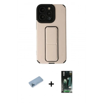 MARSİLYAN™- iPhone 13 Pro Max Kılıf Çekirdek Yansıma - Şeffaf 360 Full Body Arka Koruyucu + Shine Kamera Lens Koruma Cam - MI