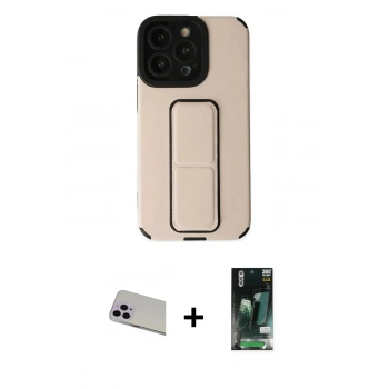 MARSİLYAN™- iPhone 13 Pro Max Kılıf Çekirdek Yansıma - Şeffaf 360 Full Body Arka Koruyucu + Rainbow Kamera Lens Koruma Cam - MR