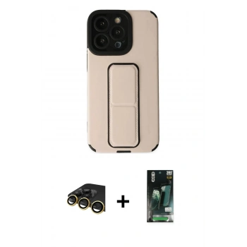 MARSİLYAN™- iPhone 13 Pro Max Kılıf Çekirdek Yansıma - Şeffaf 360 Full Body Arka Koruyucu + Raze Metal Kamera Lens - GD