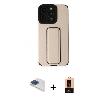 MARSİLYAN™- iPhone 13 Pro Max Kılıf Çekirdek Yansıma - Şeffaf Maxco Cam Ekran Koruyucu + Pers Alüminyum Kamera Lens - LT