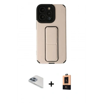 MARSİLYAN™- iPhone 13 Pro Max Kılıf Çekirdek Yansıma - Şeffaf Maxco Cam Ekran Koruyucu + Pers Alüminyum Kamera Lens - SABE