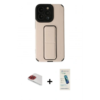 MARSİLYAN™- iPhone 13 Pro Max Kılıf Çekirdek Yansıma - Şeffaf Pasifik Cam Ekran Koruyucu + Pers Alüminyum Kamera Lens - KI