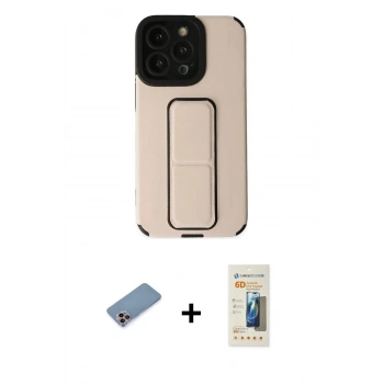 MARSİLYAN™- iPhone 13 Pro Max Kılıf Çekirdek Yansıma - Siyah 6D Mat Seramik Hayalet Nano Ekran Koruyucu + Shine Kamera Lens Koruma Cam - PE