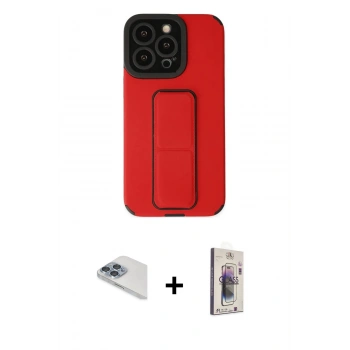 MARSİLYAN™- iPhone 13 Pro Max Kılıf Çekirdek Yansıma - Siyah Bilvis 3D Cam Ekran Koruyucu + Pers Alüminyum Kamera Lens - SABE
