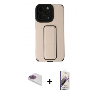 MARSİLYAN™- iPhone 13 Pro Max Kılıf Çekirdek Yansıma - Siyah Bilvis 3D Mat Cam Ekran Koruyucu + Pers Alüminyum Kamera Lens - GI
