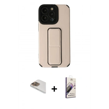 MARSİLYAN™- iPhone 13 Pro Max Kılıf Çekirdek Yansıma - Siyah Bilvis 3D Mat Cam Ekran Koruyucu + Pers Alüminyum Kamera Lens - GD