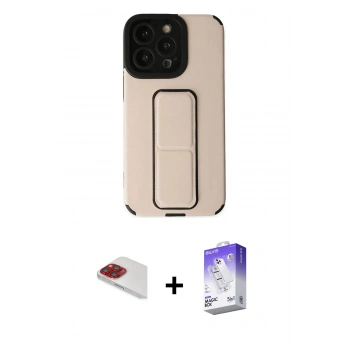 MARSİLYAN™- iPhone 13 Pro Max Kılıf Çekirdek Yansıma - Siyah Bilvis 5in1 3D Magic Cam Ekran Koruyucu + Pers Alüminyum Kamera Lens - KI