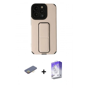 MARSİLYAN™- iPhone 13 Pro Max Kılıf Çekirdek Yansıma - Siyah Bilvis 5in1 3D Magic Cam Ekran Koruyucu + Renkli Kamera Lens Koruma Cam - SI