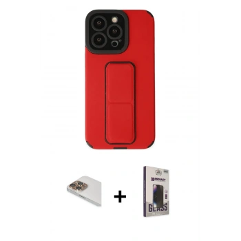 MARSİLYAN™- iPhone 13 Pro Max Kılıf Çekirdek Yansıma - Siyah Bilvis Hayalet Cam Ekran Koruyucu + Pers Alüminyum Kamera Lens - GD